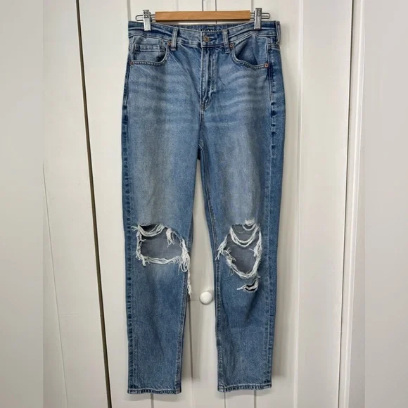 American Eagle Strigid Ripped Mom Jean, Size 6 - Picture 2 of 5